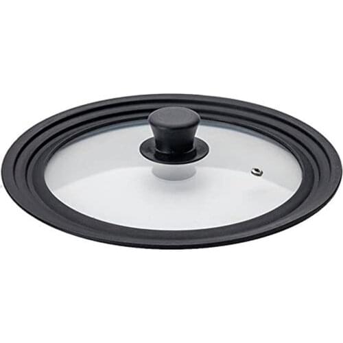 Portable Kitchen Supplies Multi-Functional Visual Lid Heat-resistant Anti-Fall Tempered Silicone Glass Lid Kitchen Accessories