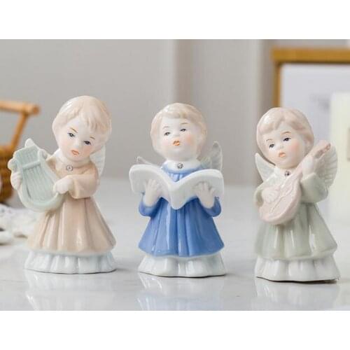 LOVELY PORCELAIN VOTIVE ANGEL FIGURINE CERAMIC ANGEL BABY MINIATURE ORNAMENT BIRTHDAY GIFT CRAFT TABLETOP DECORATION ACCESSORIES