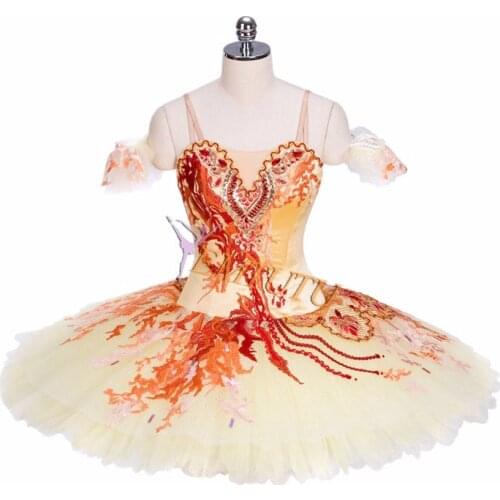 Adult Child Professional Ballet Tutu Costumes Peach Competition Pancake Platter Tutu Dress Ballet Stage Costume Women