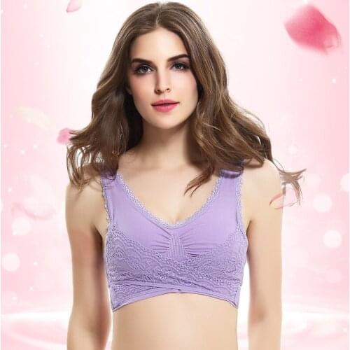 Shockproof Bra Women Plus Size Workout Bra Sport Bras Cross Bh Push Up Runnig Vest Fitness Tops Jogging Bra Lace Yoga Hot S-4XL