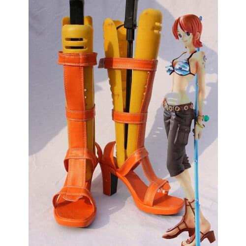 Custom Made Japanese Anime ONE PIECE Nami Cosplay Shoes For Christmas Halloween Party Birthday