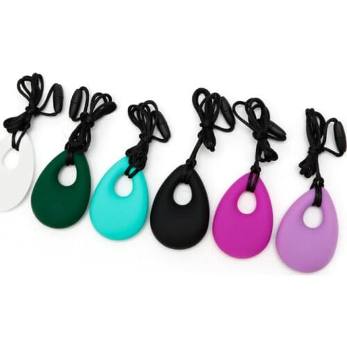 Silicone Teardrop Pendant Baby Teething Necklace Teether Autism Sensory Chewing