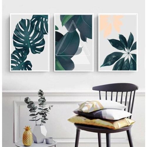 Modern Simple Fresh Leaves Plant Frameless Decorative Painting Fashion Home Decor Living Room Wall Art Canvas Poster
