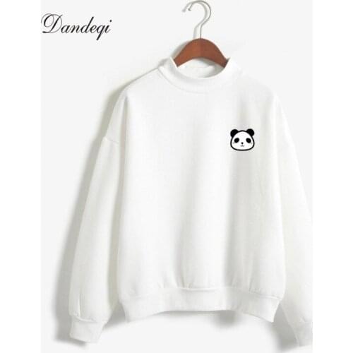 Harajuku Sweatshirt Women 2017 Korean Style Autumn Winter Fleece Kawaii Cartoon Panda Print Cute Hoodies Moletom Sudaderas Mujer
