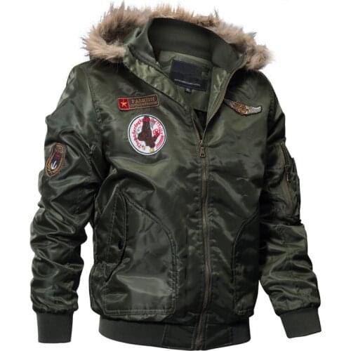 Winter Military Bomber Jacket Men Air Force Army Tactical Jacket Warm Wool Liner Outerwear Down Parkas Hoodie Pilot Coat M-4XL