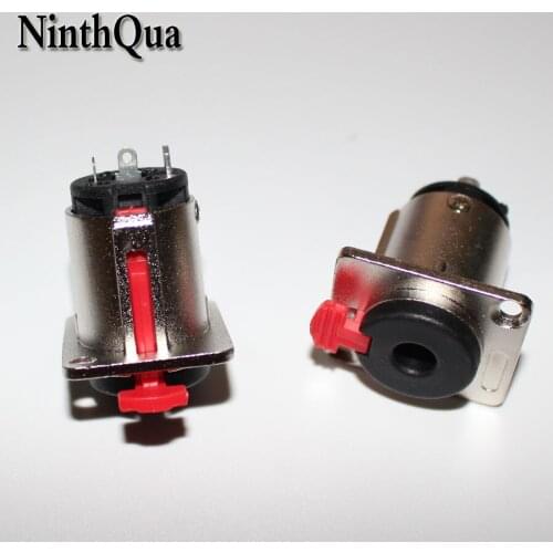 1Pcs 3 Pole 6.35mm 1/4" Female Jack Panel Chassis Lock Socket Audio Connector,Microphone Socket ,Audio Plug