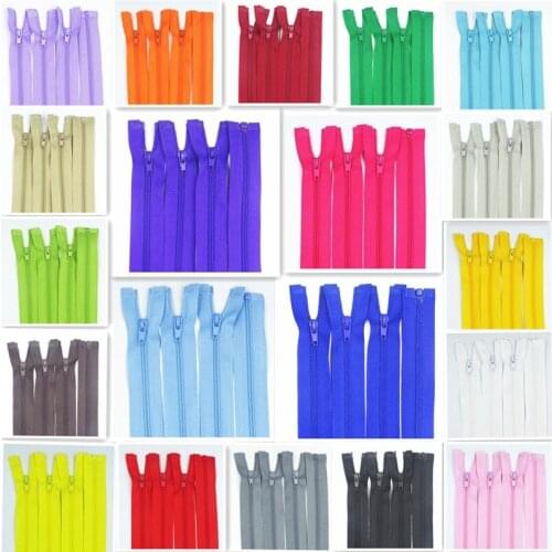 20Cm (8Inch) 3# Opening Nylon Zippers Tail Resin Suitable For Clothing 10Pcs