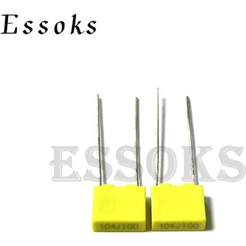 20PCS Correction capacitor 100V 100NF 100V104J 104 104J 0.1UF Pitch 5mm Polypropylene Safety Plastic Film capacitors