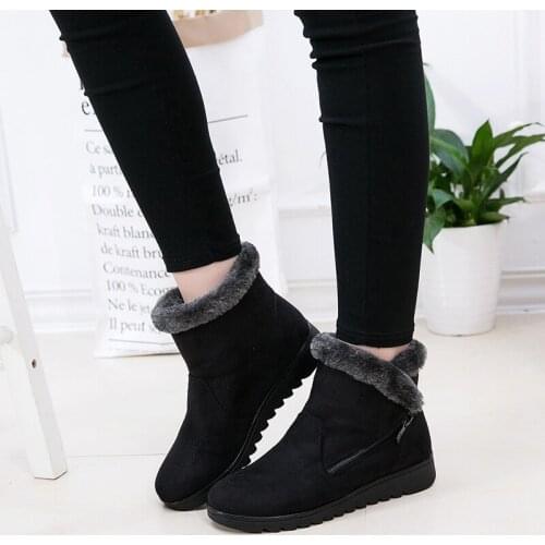 2021 Woman Shoes Woman Winter Snow Boots Warm Ankle Boots Platform Rubber Female Boots Winter Snow Footwear Lady Low Heel Shoes