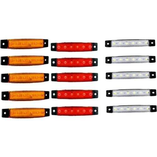 5Pcs Truck Trailer Side Marker Indicators Decorative12V 6LED Trailer Marker Lights Parking Turn Signal Lights
