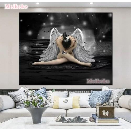 5D Angel wings Goddess Full Diamond Painting cross stitch kits art High Quality Portrait 3D paint by diamonds embroidery