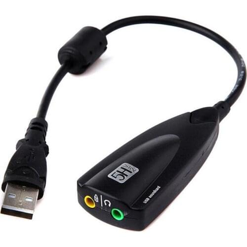 5HV2 External USB Sound Card 7.1 Channel USB 2.0 to 3D CH Virtual Channel Sound Track Audio Adapter