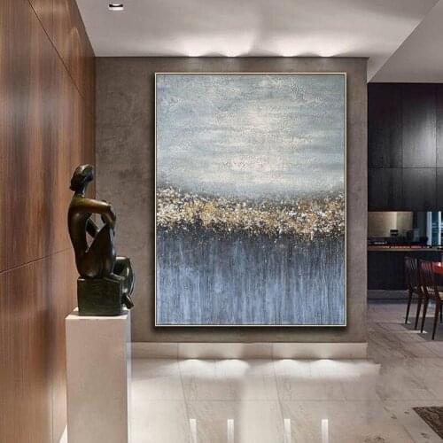 Abstract Canvas Wall Art Modern New Heavy Textured Handmade Oil Painting On Canvas Wall Pictures For Living Room Home Decor