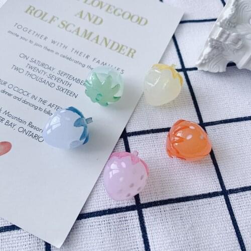 DIY Jewelry Accessories Jelly Color Strawberry Pendant Hair Accessories Earrings Jewelry Accessories Materials