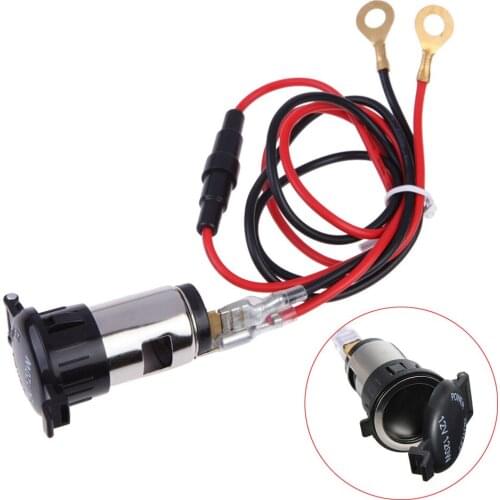 Car Motorcycle 12V 120W Cigarette Lighter Metal Power Socket Plug Outlet