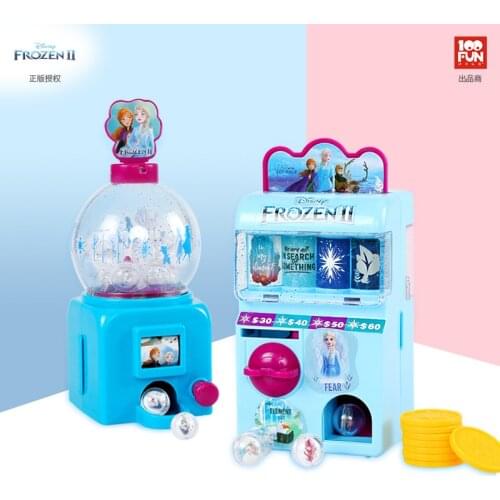 Disney Frozen Mini Vending Machine Girl Plays House Toy Frozen PVC Coin Slot Machine Candy Machine Childrens birthday Gifts