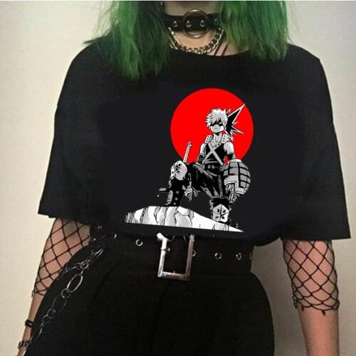 My hero academia Anime Manga T Shirt New Funimation bakugou katsuki Cartoon Nice Loose T-shirt Men Cotton Tee Shirt