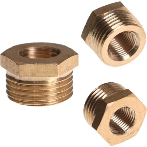 HUXUAN Copper 1/4" BSP Female Thread x 3/8" BSP Male Thread Brass Reducer Bushing Reducing Coupler Connector Adapter Pipe