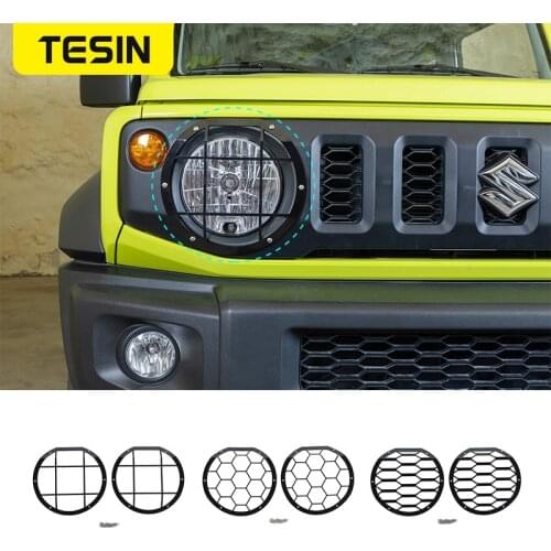 TESIN Lamp Hoods for Suzuki Jimny JB74 Iron Car Front Headlight Light Lamp Cover for Suzuki Jimny 2019 2020 Exterior Accessories
