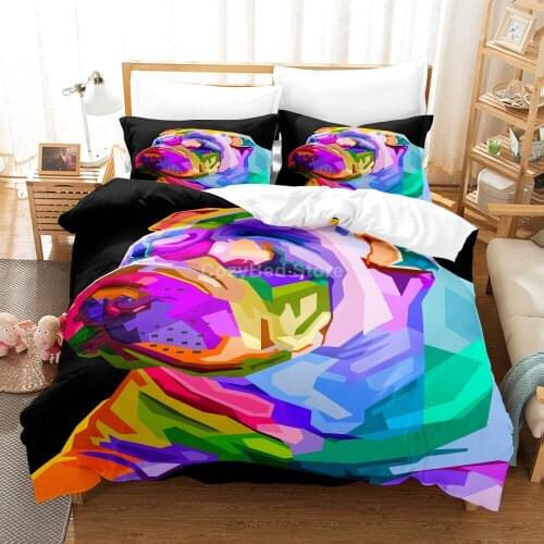 Painting Dog Bedding Set Caroon 3d Duvet Cover Sets Comforter Bed Linen Twin Queen King Single Size Kids Gift Fashion Colorful