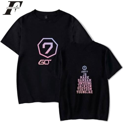 LUCKYFRIDAYF 2018 GOT7 17 T-shirts Summer Cotton Short Sleeve Kpop Hip Hop Tee Shirt Casual Loose Print O neck tshirt Uunisex
