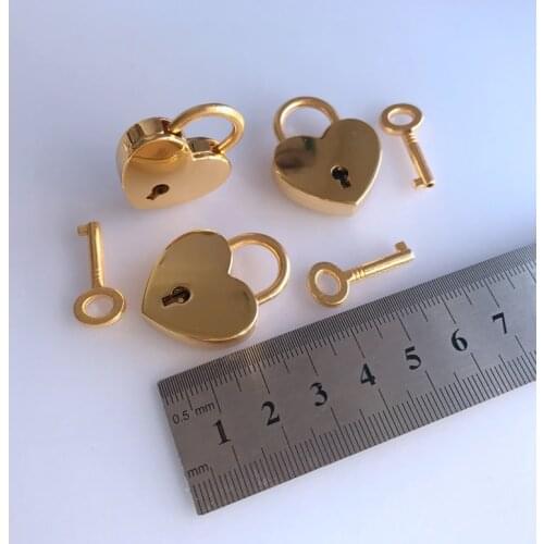 Small Cute Love Heart Lock With Different Color Metal Padlock 25x35mm S Size