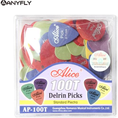 Alice AP-100T 100Pcs/Set Professional High Quality Delrin Acoustic Electric Guitar Guitar Picks Plectra Wholesale