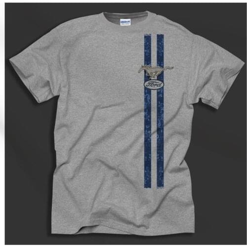 Mustang 60S Retro American Classic Car Design Grey Shirt Ideal Gift Brand Men Fashion Summer Listing Make At Shirt