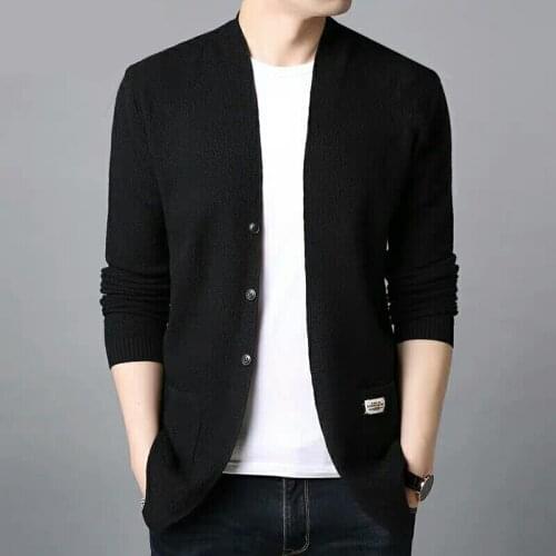 Sweater Cardigan Mens 2019 New Single-breasted Slim Cardigan Jacket Mens Cardigans Wear Sweaters Outside Thin Casual Coat
