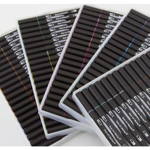 Black pole color two-headed watercolor painting set 24/48/60/72/100 colors