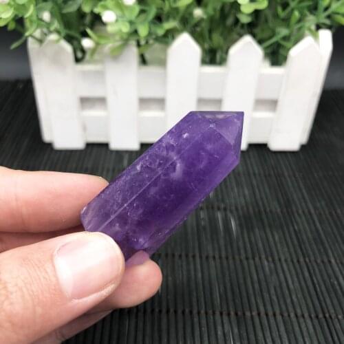 230G Natural stones and crystals Hexagon pillar crystal Amethyst Geomancy Chakra Witch DIY Gift
