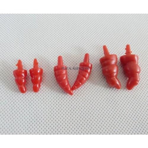 50pcs/lot 22x9/26x9/31x12mm red color plastic toy nose(no washer) for diy doll findings size option