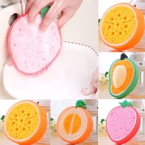 Creative Fruit Thick Sponge Cloth Strong Decontamination Washing Cloth Washing Towel Non Stick Oil Sponge Kitchen items BH024