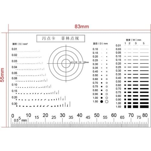 Portable Film Point Gauge High Transparent PET Soft Stain Card Micrometer Calibration Rule