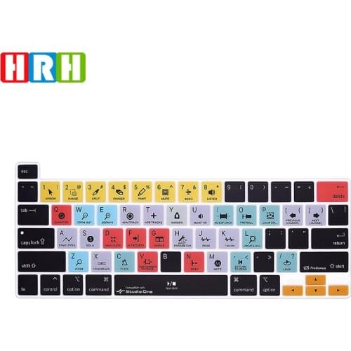 HRH Silicone Shortcut Hotkey English Studio One Keyboard Cover Skin For MacBook New Pro 16 A2141 M1 Chip A2338/A2251/A2289