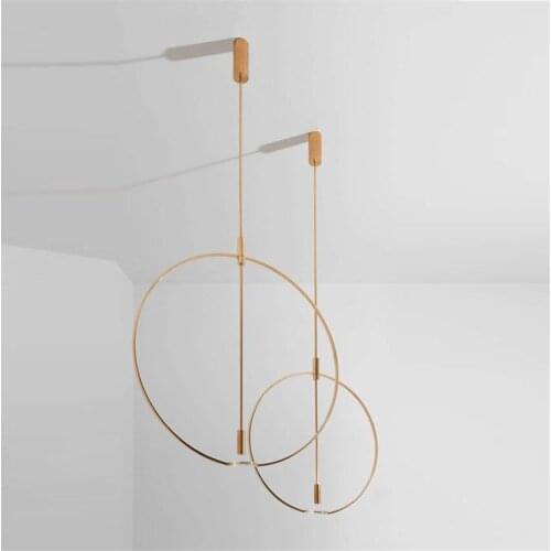 Modern Art Simple Luxury Pendant Lights Designer Ring Restaurant Bar Lamps Livingroom Bedroom Iron Hanging Pipe Lights Fixtures