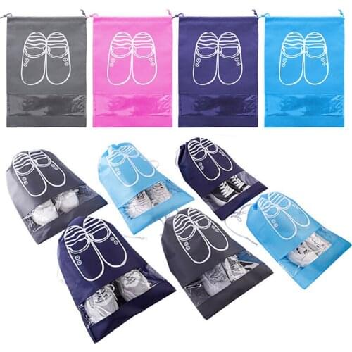 Shoes Storage Bag Closet Organizer Non-woven Travel Portable Bag Waterproof Pocket Clothing Classified Hanging Bag