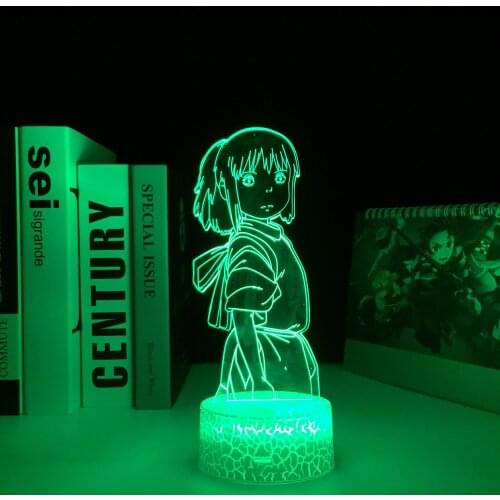 Spirited Away Anime Ogino Chihiro LED White Base Light for Child Birthday Gift Bedroom Decor Night Light Room 3D Desk Lamp
