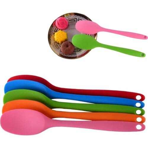 Cake Butter Spatula Silicone Spoon Mixing Spoons Long-handled Cooking Utensils Tableware Kitchen Soup Spoons Mixer Kitchen Tools