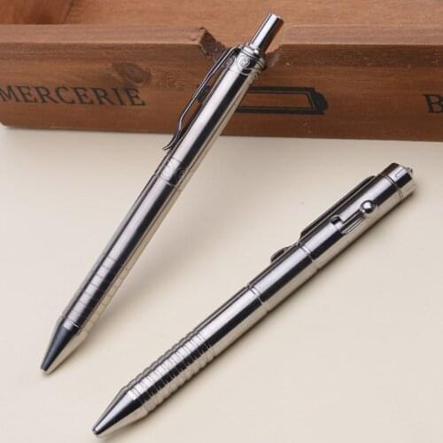 Solid Titanium Alloy Gel Ink Pen Vintage Bolt Action Writing Tool Stationeries