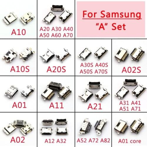 1pcs USB Jack Connector Charging Port For Samsung Galaxy A10 A20 A30 A50 A70 A51 A21s A01 A11 A21 A31 A30s A50s A20s A10S A12