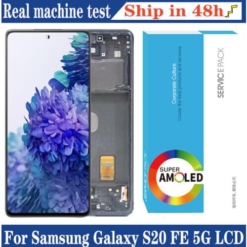 100% Original 6.5'' AMOLED Display for Samsung Galaxy S20 FE 5G G780 G781 S20 lite Full LCD Touch Screen Digitizer Repair Parts