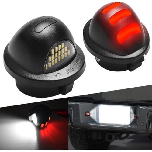 2x LED License Plate Lights Auto Number Plate Lamp Car Light Assembly Red White For Ford Ranger Explorer F-150 F-250 F-350 F150