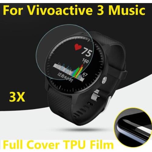 3pcs/lot Full Covered TPU HD Soft Hydrogel film For Garmin Vivoactive 3 Music Watch Screen Protectors Anti-Explosion Guard Films