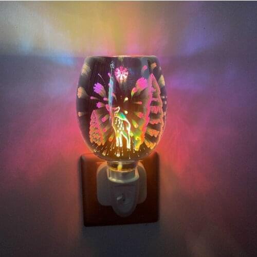 3D Melting Wax Lamp Elk Cylinder Aromatherapy Lamp Ins Creative Home Plug-in Night Light