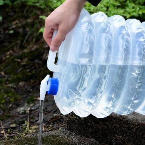 5/10/15L White Food Grade Plastic Foldable Water Bucket Bag Bottle Container Outdoor For Camping Hiking Portable Water Reservoir