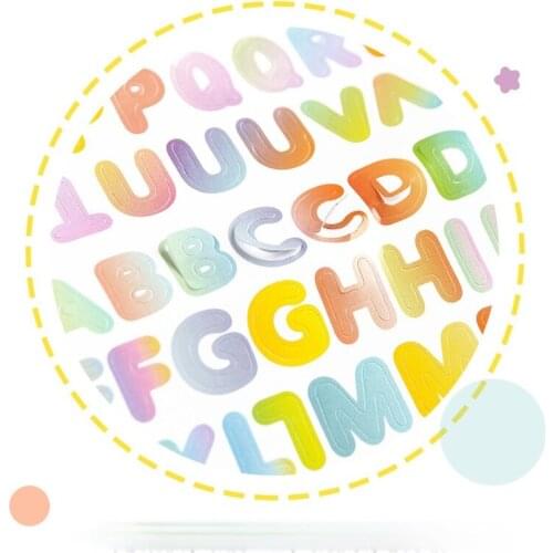 6Sheet Kawaii Candy Color Stickers English Letters And Numbers DIY Scrapbooking Diary Photo Stationery Girl Decoration Sticke