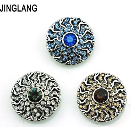 Promotion! Hot Sale Wholesale Price High Quality Fashion Interchangeable 3 Color Crystal Snap Buttons For Necklace Accessories