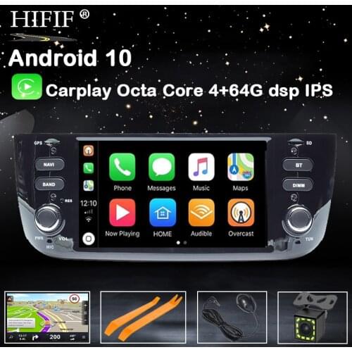 IPS 1 din Auto Radio Android 10 Car Multimedia Stereo For Fiat Grande Punto Abarth Punto EVO Linea 2012 2013 2014 2015 WIFI