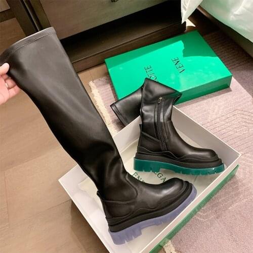 Brand Chen Wanwan Evening Boots Womens Knee High Boots Elastic High Boots Thick Soles Autumn And Winter 2020 Thin Boots XBv Boo